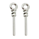 2Pcs M6 * 60mm M8 * 80mm Long Shank Eye Bolt with Nut and Washer