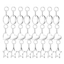 24Pcs Transparent Acrylic Keychain Blank with Disc & Key Ring Tassels Crafts Set