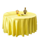 57'' Tablecloth Square Satin Plain Table Cover Wedding Banquet Decor-Yellow