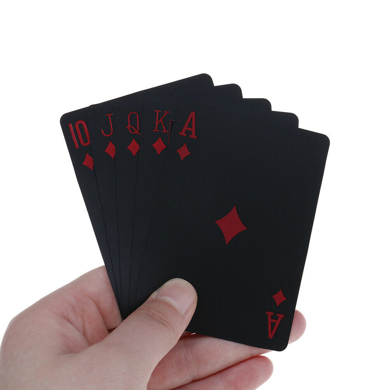 Quality black plastic PVC poker waterproof magic playing cards table game gift3C