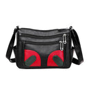 Retro Mummy Leather Flower Shoulder Totes Women Multi-zipper Crossbody Bags