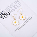 Fashion Acrylic Omelette Egg Drop Dangle Hook Earrings Women Girls Jewelry