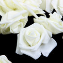 50x Foam Roses Artificial Flower Wedding Bride Bouquet Party Decor DIY Milk I9A5