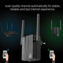 Wireless WiFi Repeater 300Mbps Dual Antenna WiFi Range Extender (EU Black) A