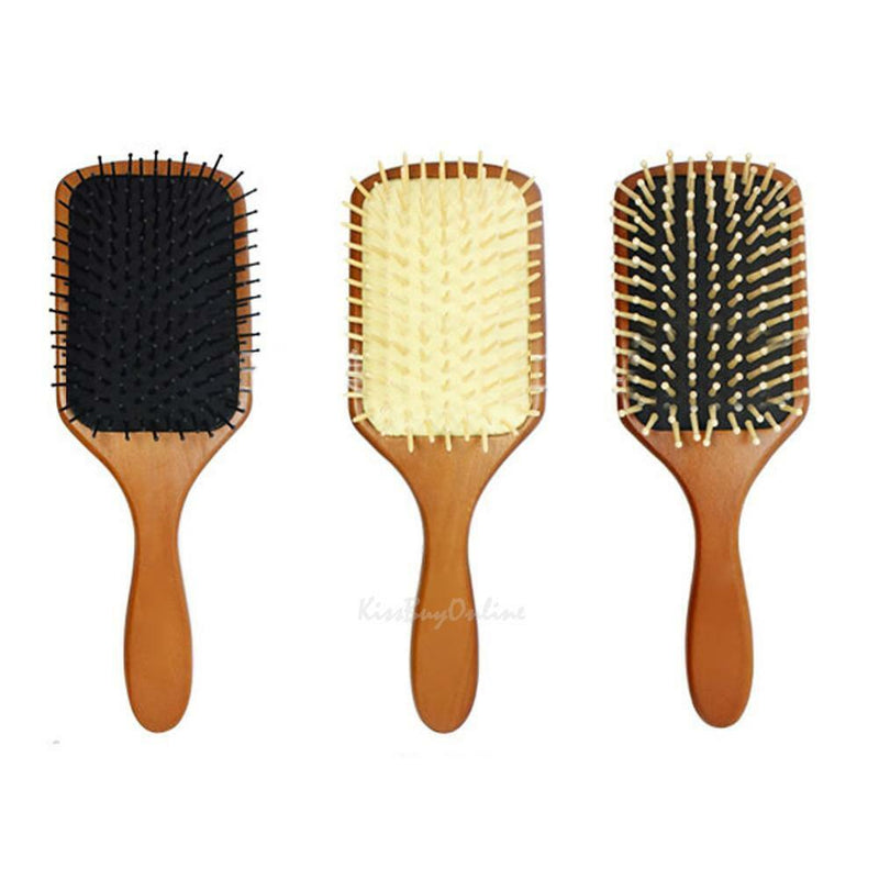 Professional Wooden Large Paddle Hairbrush Hair Massage Salon Styling Comb Brush
