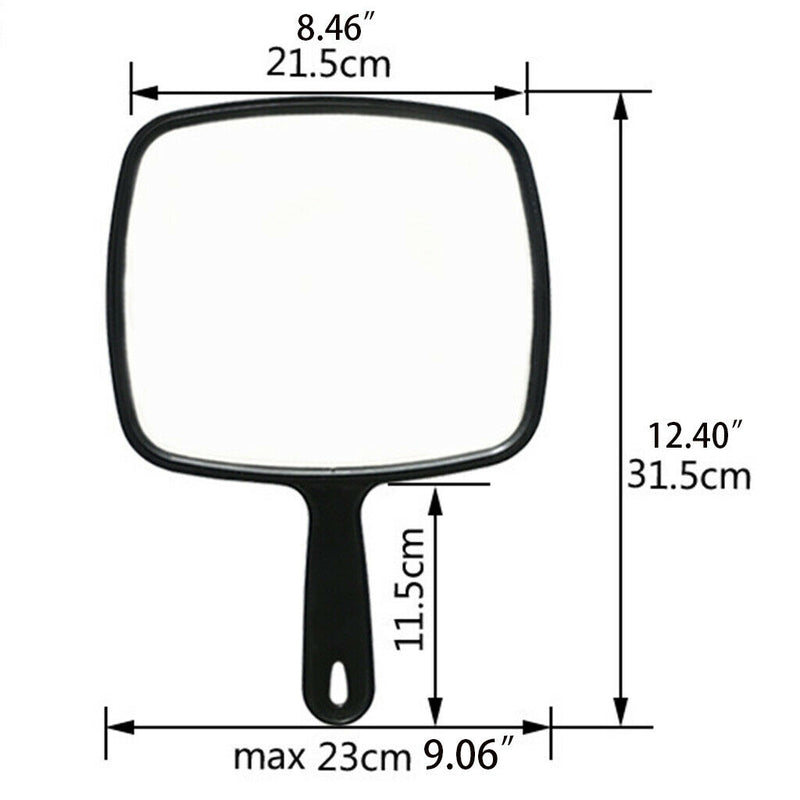 Portable Salon Barbers Hairdressers Handheld Mirror With Anti-Slip Handle