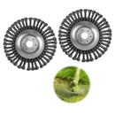 2Pcs 6'' Rotary Steel Wire Weed Brush Lawn Mower Garden Tool Trimmer Cutter
