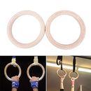 2x Wooden ring crossfit gymnastics rings shoulder strength training equipment OZ