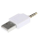 USB to 3.5mm Charger Adapter Connector for iPod Shuffle 2nd Generation White