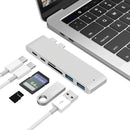 6 in1 Type C Hub To HDMI RJ45 USB 3.0 Adapter 4K Dock PD Charging For MacBook
