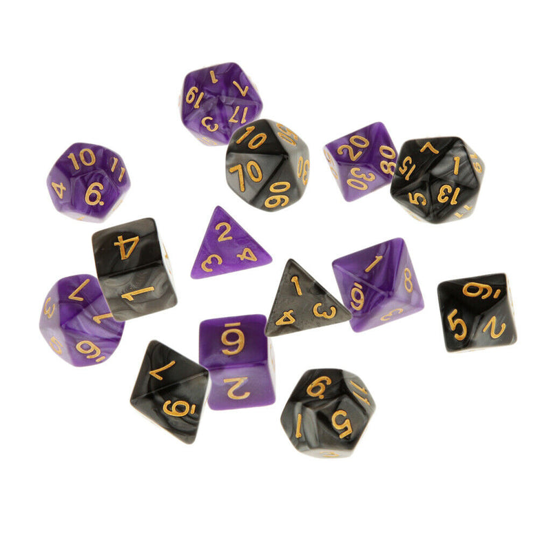 14x Acrylic 16mm Polyhedral Dices Set For D&D Table