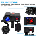 CS-588C1 Motorcycle USB Charger Cigarette Lighter Socket w/Switch Voltmeter