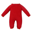 Winter Newborn Baby Thicken Fleece Cartoon Long Sleeves Romper(Red/70)