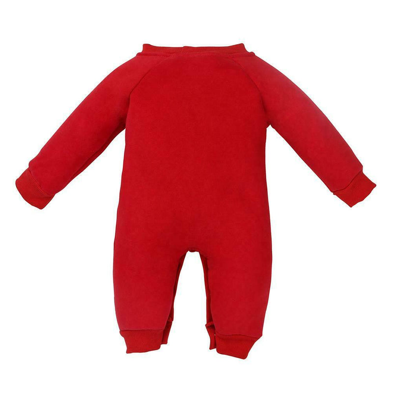Winter Newborn Baby Thicken Fleece Cartoon Long Sleeves Romper(Red/70)
