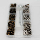 50 Set Metal Leather Snap Buttons Press Studs For Jeans Bracelets 2 Colours