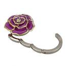 Textured Shimmery Zinc alloy Handbag Womens Foldable Purse Hook purple
