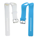 2x Silicone Wrist Band Watch Strap Holder Buckle For Polar A360 White +Blue