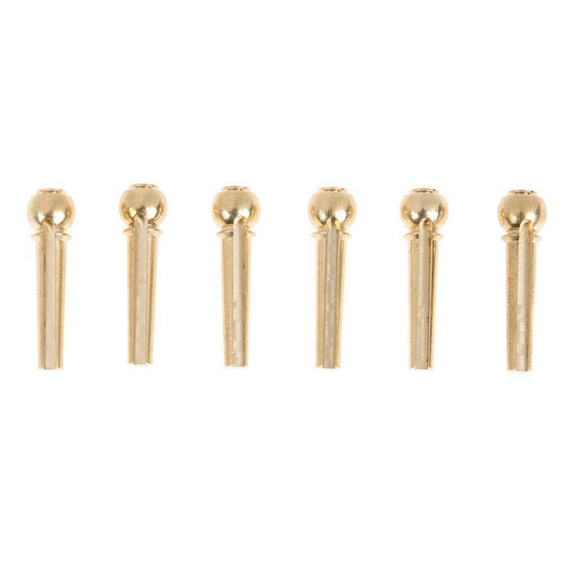 6pcs Guitar Fittings Solid String Pegs Guitar Bridge Pins Pure Copper A