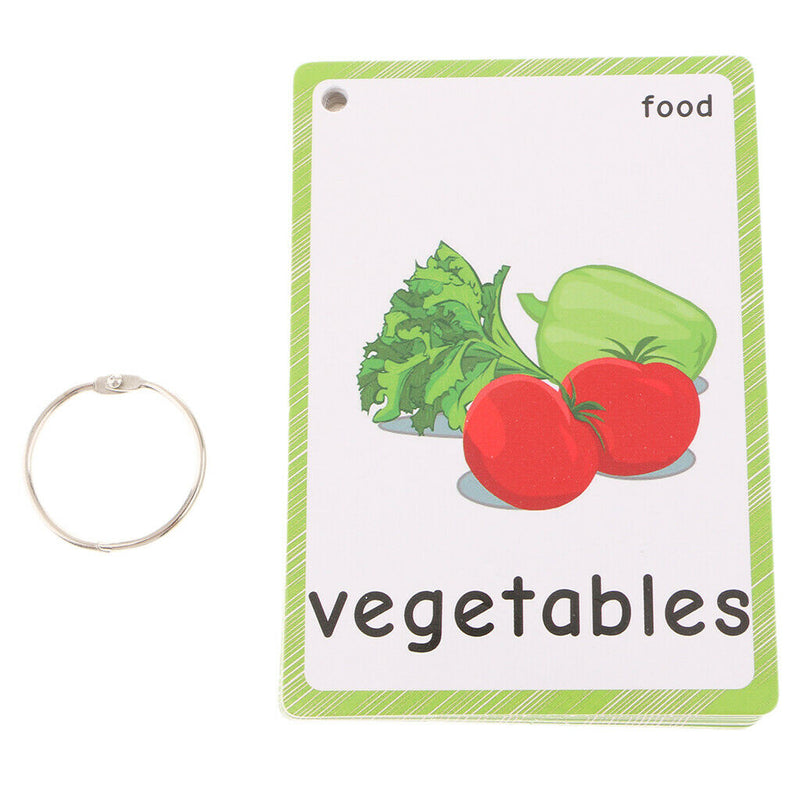 35Pcs Kids Durable Sight/Picture Word Flash Cards About Food for Ages
