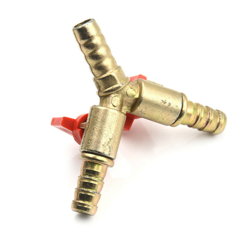 Clamp Tee Brass Y 3-Way Shut off Ball Valve Fitting Hose Fuel Gas 3/8" 10mm By