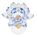 Buddhist Lotus Flower Tea Light Candlestick Candle Holder Crafts Blue