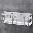Stainless Steel Toothbrush Holder Toothpaste Stand Rack Adhesive Bathroom O