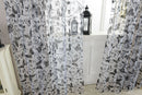 Butterfly Window Voile Curtain Sheer Tulle Drape Valance Black 100cm x 200cm