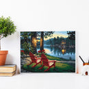 5D DIY Full Drill Diamond Painting Lakeside Chair Cross Stitch Mosaic Kits