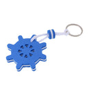 5x Boating Sea Fishing Water Floating Keychain Key Ring- Wheel Rudder Blue