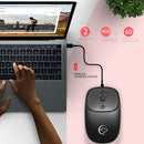 Wireless Mouse 2.4GHz Receiver 2400DPI Mute Office Mice for Laptop PC Computer