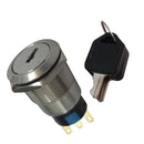 22mm Stainless Steel 2-Position ON/OFF Electronic Key Switch Lock with 2 Key
