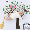 Baby Milestone Blanket Cartoon Tree Print Infant Photography Backdrop Cloth
