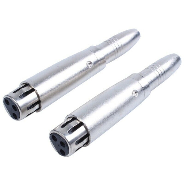 Stereo Audio Jack Adapter Plug 6.35 mm to 3-pin XLR Jack 2 pcs