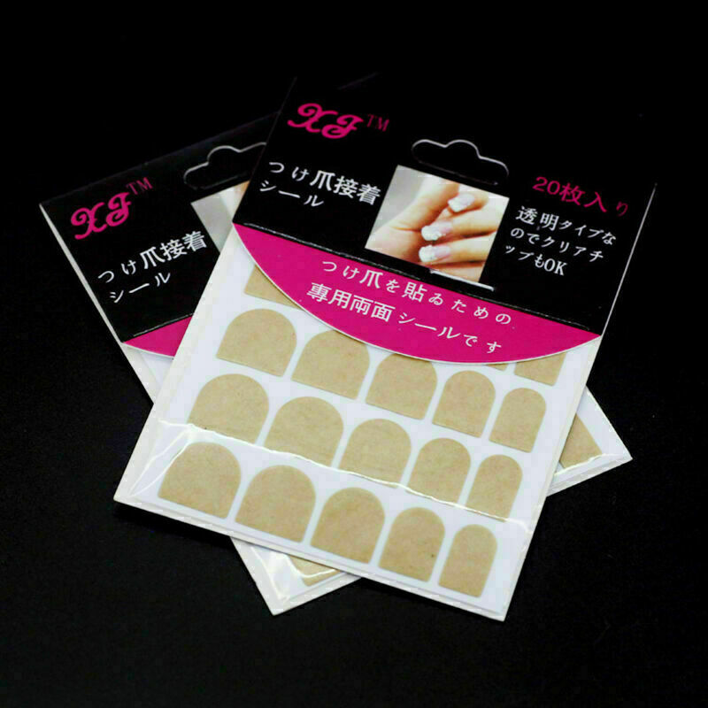 1 Sheets 20 Tips Double Sided Adhesive Tape Glue Stickers False Gift Art Na S5U3