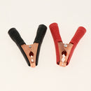 10 Piece 90mm Long Battery Alligator Clips, Black Red 100A Insulated Battery