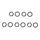 10Pcs Iron Electric Guitar Bass Output Jack Socket Nuts w/ Washers Gaskets