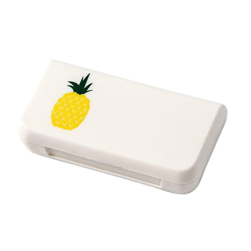 Portable 3 Grid Mini Pill Case Medicine Box Travel Tablet Holder (Pineapple