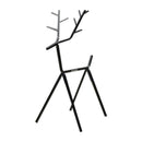 Unique Deer Shape Desktop Ornament Metal Sculpture In Black Decorative Meta N8G2