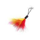 Pet Telescopic Feather Teaser Wand Rod Cat Toys w/Replacement Head (Orange)