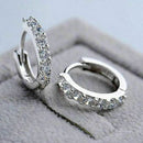 Silber Frauen Creolen Ohrring Ohrstecker Kristall Strass Schmuck_ Klappcreo N6U5