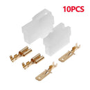 10 Sets T-Type 2 Pin DC Power Connector Plug for VHF/UHF Yaesu Radio Cable K1B