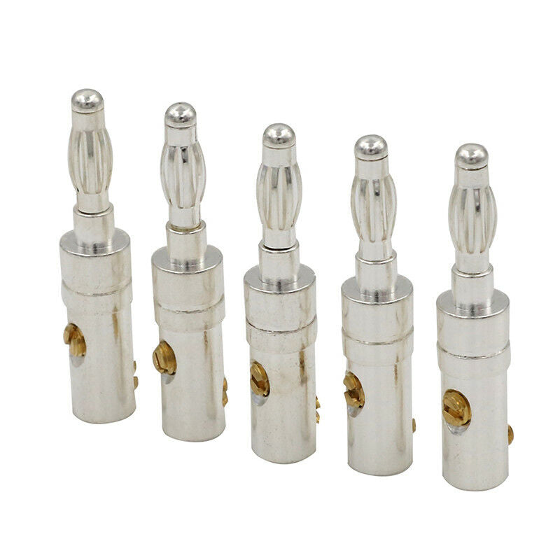 5xrhodium plated copper banana plug speaker cable wire connector hiFi N â„–[
