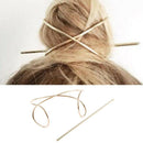 2pcs Women Metal Barrette Bun Pin Hair Stick Hairpin Ponytail Holder Gift
