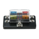 1X(12V/24V 4Way Blade Fuse Box Holder Led Warning Lights Kit Car Race Rally