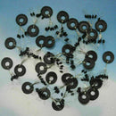 100Pc Black 6 in 1 Cylinder Shaped Float Stop Fishing Sinker Bobber Stopper