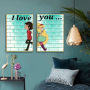 2pcs Full Drill Cartoon I Love You Diamond Painting Crafts Cross Stitch 3 ETE