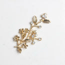 10pcs Alloy Crystal Flower Embellishment Findings for Jewelry Making Crafts