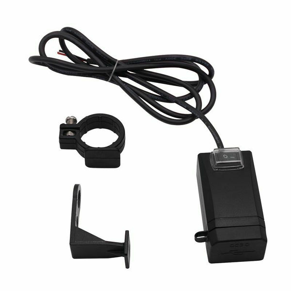 Motorcycle Handlebar Usb Charger Qc3.0 Moto Charger Car Waterproof Large Po M7Q6