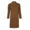 Solid Color Sweater Dress Women High Neck Long Sleeve Dresses (Coffee L)