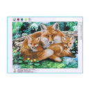 Fox Family 5D Diamond Painting Cross Stitch Kit Home Decor Craft Needlework